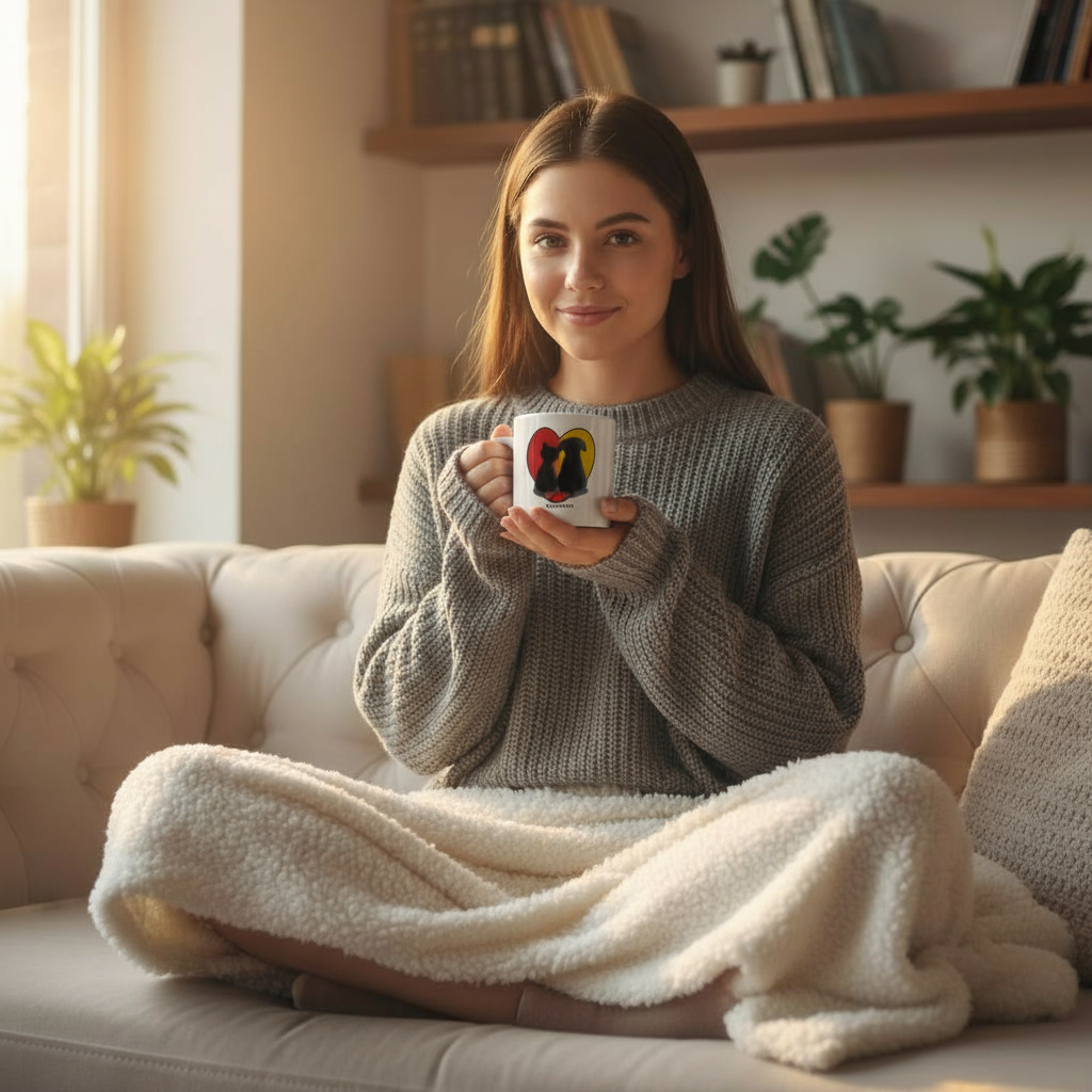 Kaffetasse Frühstück mit Stadtlogo bedruckt